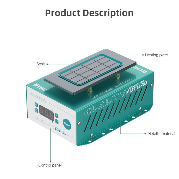 Macchina separatrice per schermi LCD di telefoni cellulari da 7 pollici UYUE 958S con pompa a vuoto integrata, EU Plug, US Plug
