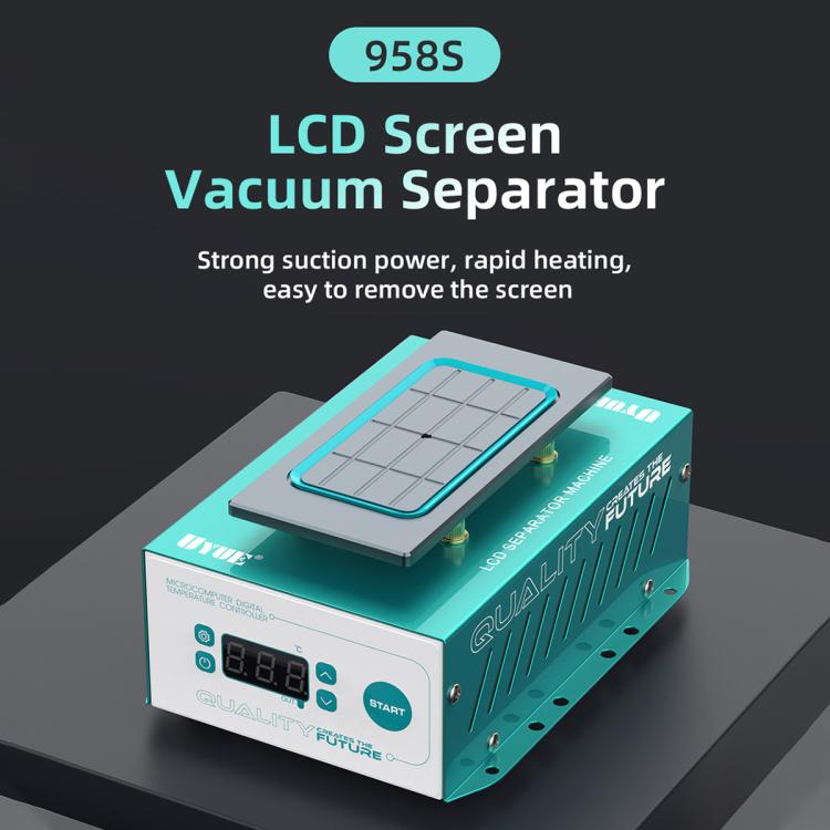 Macchina separatrice per schermi LCD di telefoni cellulari da 7 pollici UYUE 958S con pompa a vuoto integrata, EU Plug, US Plug