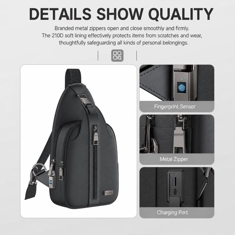 Borsa a tracolla Yesido WB64 con chiusura a impronta digitale