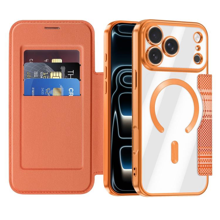 Custodia per telefono in ecopelle con protezione RFID magnetica a quadri colorati., For iPhone 17 Pro Max, For iPhone 17 Pro