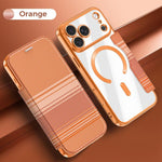 Custodia per telefono in ecopelle con protezione RFID magnetica a quadri colorati., For iPhone 17 Pro Max, For iPhone 17 Pro