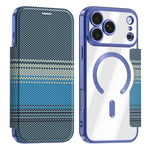 Custodia per telefono in ecopelle con protezione RFID magnetica a quadri colorati., For iPhone 17 Pro Max, For iPhone 17 Pro
