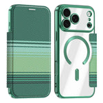 Custodia per telefono in ecopelle con protezione RFID magnetica a quadri colorati., For iPhone 17 Pro Max, For iPhone 17 Pro