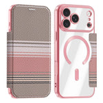 Custodia per telefono in ecopelle con protezione RFID magnetica a quadri colorati., For iPhone 17 Pro Max, For iPhone 17 Pro