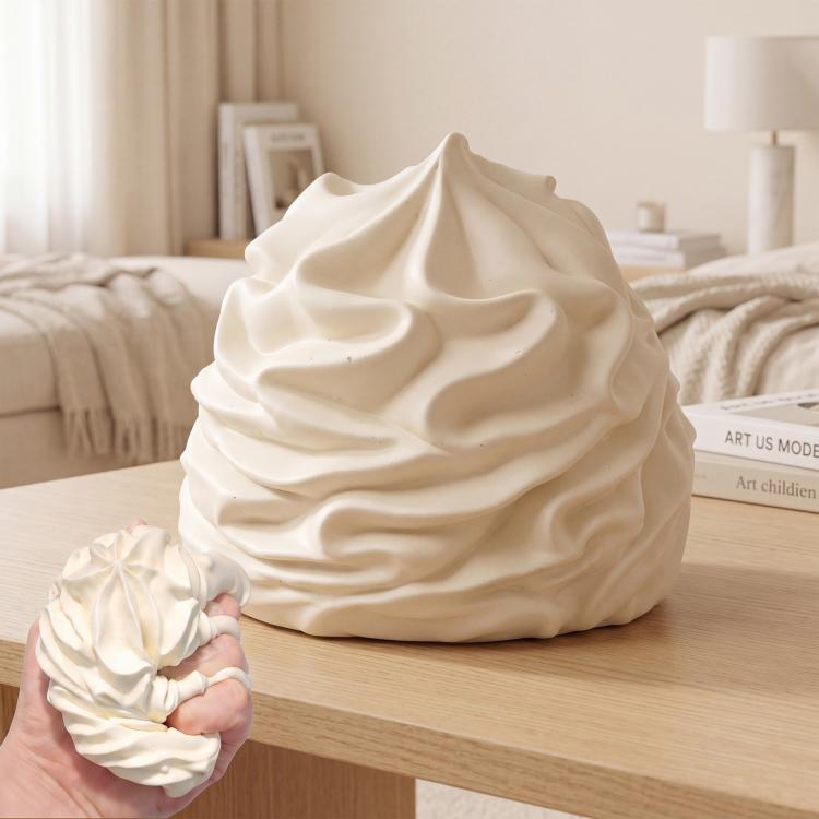 Giocattolo antistress in silicone bianco cremoso 8cm