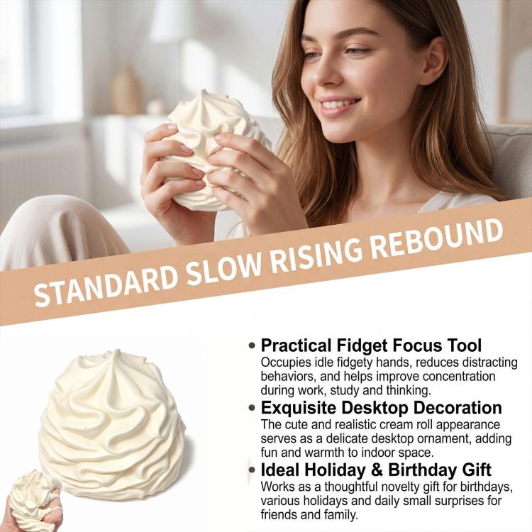 Giocattolo antistress in silicone bianco cremoso 8cm
