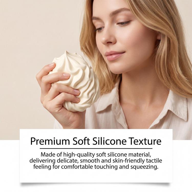 Giocattolo antistress in silicone bianco cremoso 8cm