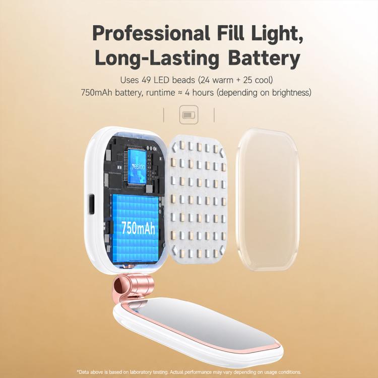 Supporto magnetico per telefono Yesido DH18 con luce di riempimento e specchio, DH18