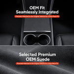 Pannello di controllo centrale in pelle scamosciata con adesivo antistatico, For Tesla Model Y / Y L / 3 Black, For Tesla Model Y / Y L / 3 Grey