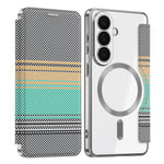 Custodia per telefono in ecopelle con protezione RFID magnetica a quadri colorati., For Galaxy S26+ 5G, For Galaxy S26 Ultra 5G, For Galaxy S26 5G