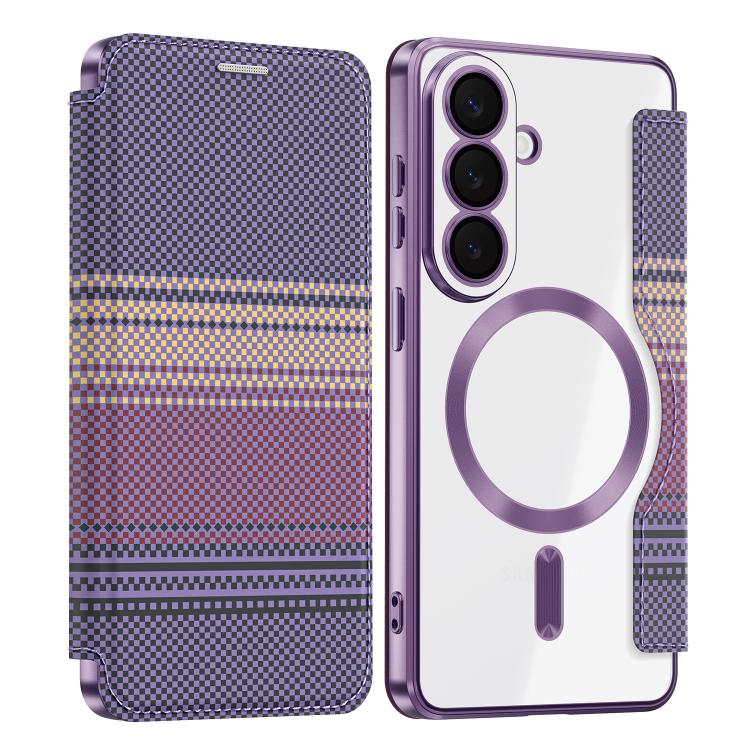 Custodia per telefono in ecopelle con protezione RFID magnetica a quadri colorati., For Galaxy S26+ 5G, For Galaxy S26 Ultra 5G, For Galaxy S26 5G