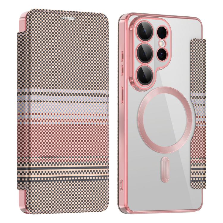 Custodia per telefono in ecopelle con protezione RFID magnetica a quadri colorati., For Galaxy S26+ 5G, For Galaxy S26 Ultra 5G, For Galaxy S26 5G