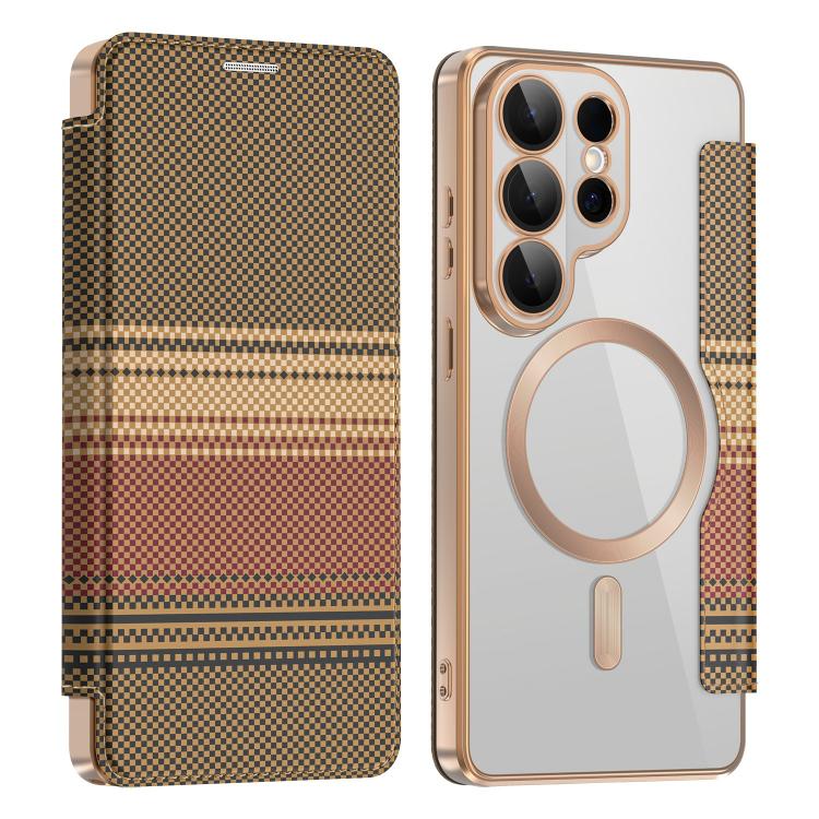 Custodia per telefono in ecopelle con protezione RFID magnetica a quadri colorati., For Galaxy S26+ 5G, For Galaxy S26 Ultra 5G, For Galaxy S26 5G