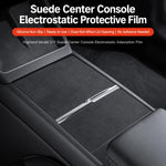 Pannello di controllo centrale in pelle scamosciata con adesivo antistatico, For Tesla Model Y / 3 Grey