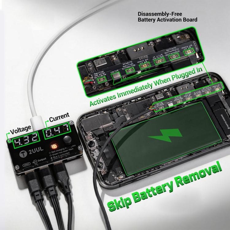 Scheda di attivazione batteria senza smontaggio 2UUL BT05 per iPhone 8-17 Pro Max / Android, 2UUL BT05