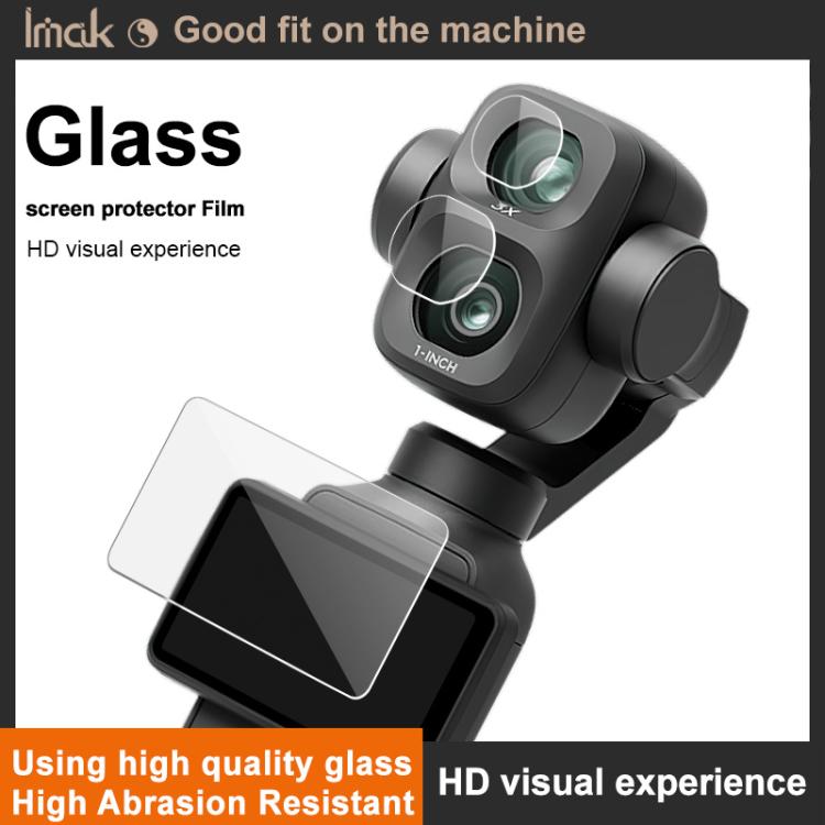 Pellicola in vetro temperato imake con pellicola per obiettivo fotografico, For DJI Osmo Pocket 4P