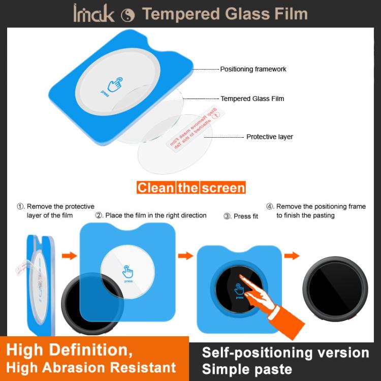 Pellicola in vetro temperato imak serie H, versione autoposizionante, For Insta360 Mic Pro