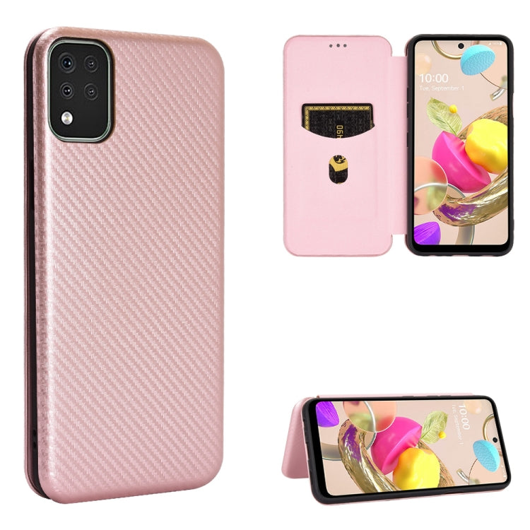 Struttura in fibra di carbonio Flip orizzontale magnetico Custodia in pelle TPU + PC + PU con slot per schede, For LG K42, For OPPO Realme V5 / Realme Q2, For Wiko View5 Plus, For Huawei P Smart 2021 / Y7A