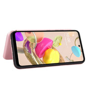 Struttura in fibra di carbonio Flip orizzontale magnetico Custodia in pelle TPU + PC + PU con slot per schede, For LG K42, For OPPO Realme V5 / Realme Q2, For Wiko View5 Plus, For Huawei P Smart 2021 / Y7A