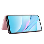 Struttura in fibra di carbonio Flip orizzontale magnetico Custodia in pelle TPU + PC + PU con slot per schede, For Xiaomi Mi 10T Lite