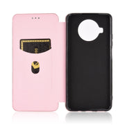 Struttura in fibra di carbonio Flip orizzontale magnetico Custodia in pelle TPU + PC + PU con slot per schede, For Xiaomi Mi 10T Lite