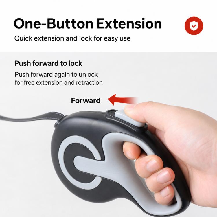 Corda di trazione ergonomica retrattile automatica per animali domestici, 3m, 5m