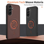 WANLONFENG Tech Fabric Texture Magnetic Hybrid PC TPU Phone Case, For Galaxy S25 FE 5G, For Galaxy S25 Edge 5G, For Galaxy S25 5G, For Galaxy S25+ 5G