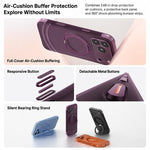 Custodia per telefono QN2 antiurto magnetica con airbag, delicata sulla pelle e con supporto girevole a 360°., For iPhone 18 Pro, For iPhone 18 Pro Max, For iPhone 17 Pro Max, For iPhone 17 Pro
