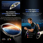 Smartwatch M301, schermo AMOLED da 1,32 pollici, frequenza cardiaca, ossigenazione del sangue, pressione sanguigna, salute femminile, assistente vocale.