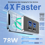 Caricabatterie da auto USB-C a 4 porte per modifiche auto e ricarica rapida, 4 Ports