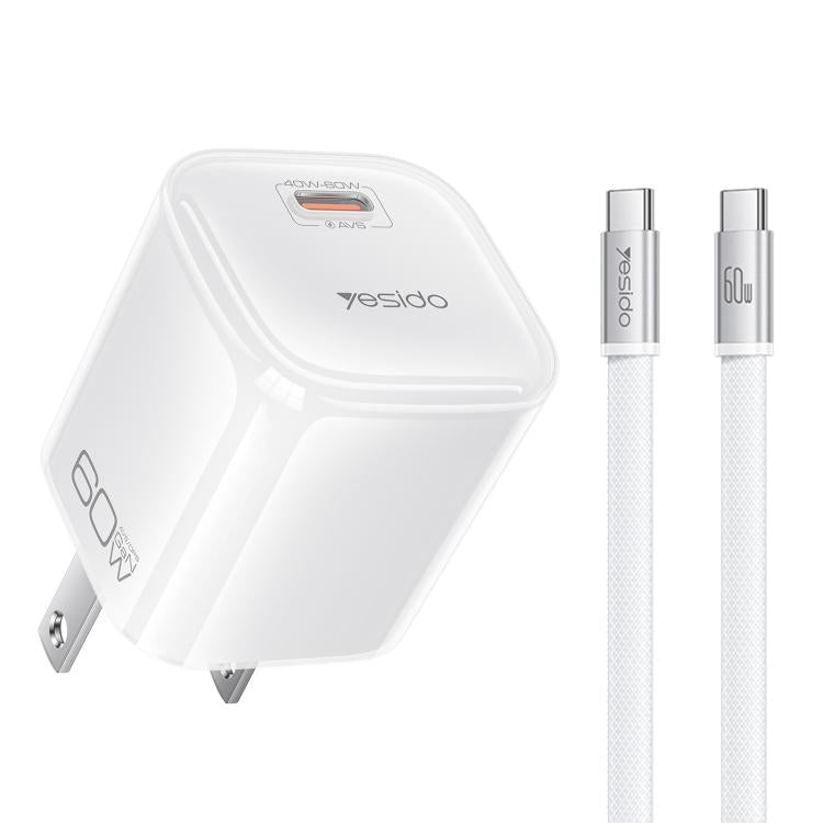 Caricabatterie trasparente Yesido YC27U AVS da 40-60 W con interfaccia USB-C/Type-C., YC27U US Plug