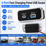 Caricabatterie per auto a doppia porta con ricarica rapida QC3.0+PD3.0., Dual Ports(Black with Silver Border), Dual Ports(Black with Black Border)