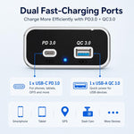 Caricabatterie per auto a doppia porta con ricarica rapida QC3.0+PD3.0., Dual Ports(Black with Silver Border), Dual Ports(Black with Black Border)