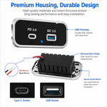 Caricabatterie per auto a doppia porta con ricarica rapida QC3.0+PD3.0., Dual Ports(Black with Silver Border), Dual Ports(Black with Black Border)