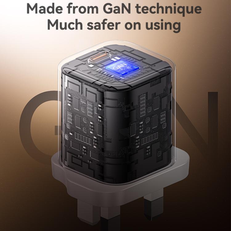 Caricabatterie Yesido YC161 trasparente con interfaccia USB-C/Type-C da 40-60 W e tecnologia AVS., UK Plug