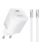Caricabatterie Yesido YC117 trasparente con interfaccia USB-C/Type-C da 40-60 W e tecnologia AVS., EU Plug
