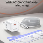 Caricabatterie Yesido YC117 trasparente con interfaccia USB-C/Type-C da 40-60 W e tecnologia AVS., EU Plug