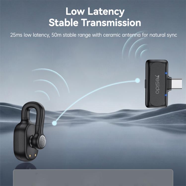 Microfono lavalier Yesido KR25 con riduzione del rumore AI e ricevitore Type-C., KR25
