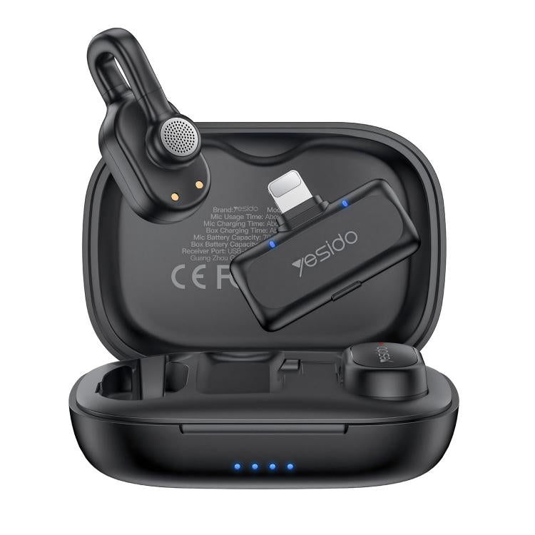 Microfono lavalier Yesido KR24 con riduzione del rumore AI e ricevitore a 8 pin., KR24