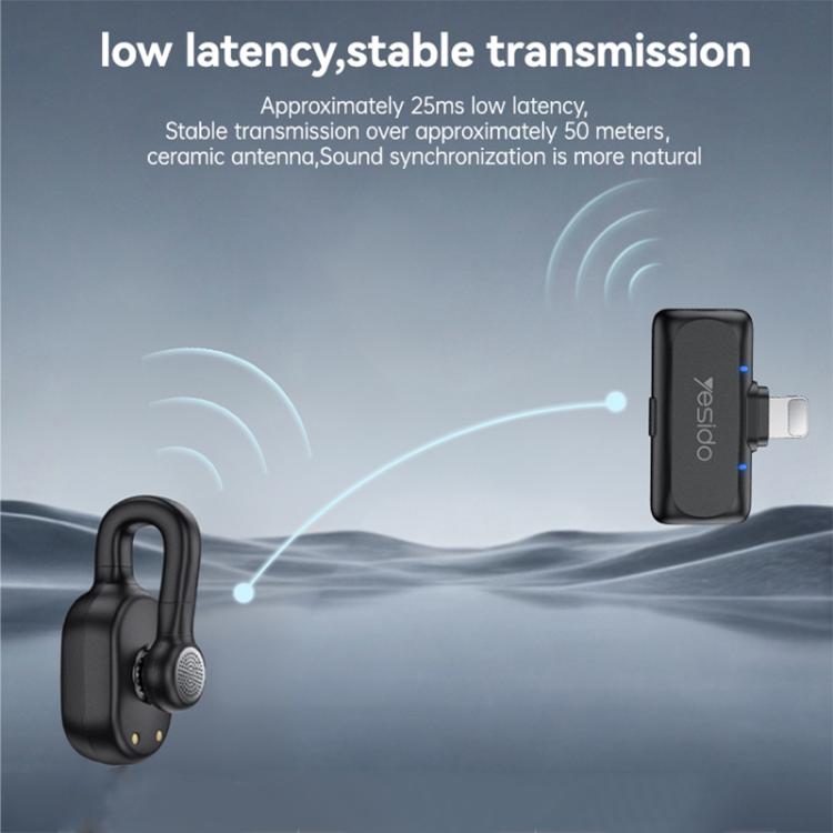 Microfono lavalier Yesido KR24 con riduzione del rumore AI e ricevitore a 8 pin., KR24