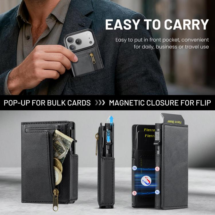 Custodia portafoglio in pelle vegana con supporto per iPhone 17e e 16e