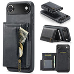 Fierre Shann Oil Wax Vegan Leather Magnetic Card Holder Retro Phone Case, For iPhone Air, For iPhone 16 Pro Max, For iPhone 16 Pro, For iPhone 16 Plus