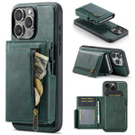 Fierre Shann Oil Wax Vegan Leather Magnetic Card Holder Retro Phone Case, For iPhone Air, For iPhone 16 Pro Max, For iPhone 16 Pro, For iPhone 16 Plus