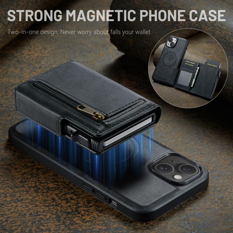 Fierre Shann Oil Wax Vegan Leather Magnetic Card Holder Retro Phone Case, For iPhone 15, For iPhone 14 / 13, For iPhone 14 Pro, For iPhone 14 Pro Max