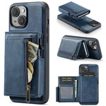 Fierre Shann Oil Wax Vegan Leather Magnetic Card Holder Retro Phone Case, For iPhone 15, For iPhone 14 / 13, For iPhone 14 Pro, For iPhone 14 Pro Max