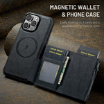 Fierre Shann Oil Wax Vegan Leather Magnetic Card Holder Retro Phone Case, For iPhone 13 Pro Max, For iPhone 13 Pro, For iPhone 12 / 12 Pro, For iPhone 12 Pro Max