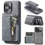 Fierre Shann Oil Wax Vegan Leather Magnetic Card Holder Retro Phone Case, For iPhone 13 Pro Max, For iPhone 13 Pro, For iPhone 12 / 12 Pro, For iPhone 12 Pro Max