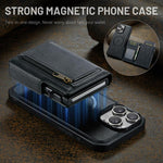 Fierre Shann Oil Wax Vegan Leather Magnetic Card Holder Retro Phone Case, For iPhone 11 Pro Max, For iPhone 11, For iPhone 11 Pro