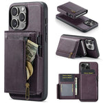 Fierre Shann Oil Wax Vegan Leather Magnetic Card Holder Retro Phone Case, For iPhone 11 Pro Max, For iPhone 11, For iPhone 11 Pro