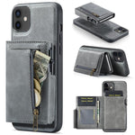 Fierre Shann Oil Wax Vegan Leather Magnetic Card Holder Retro Phone Case, For iPhone 11 Pro Max, For iPhone 11, For iPhone 11 Pro